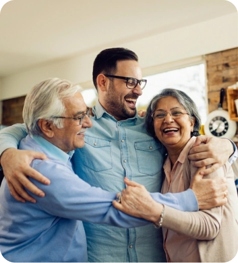 Family sharing a warm moment together