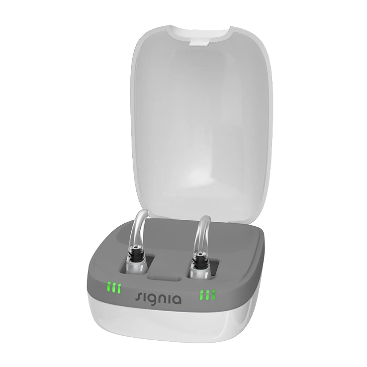 Hearing aid in charging case