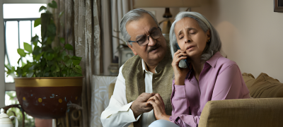 Person listening carefully during conversation
