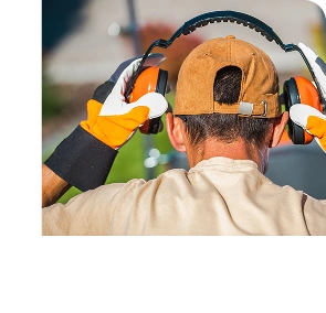 Person wearing hearing protection
