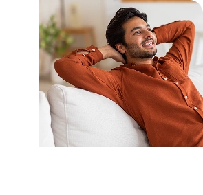 Person relaxing indoors