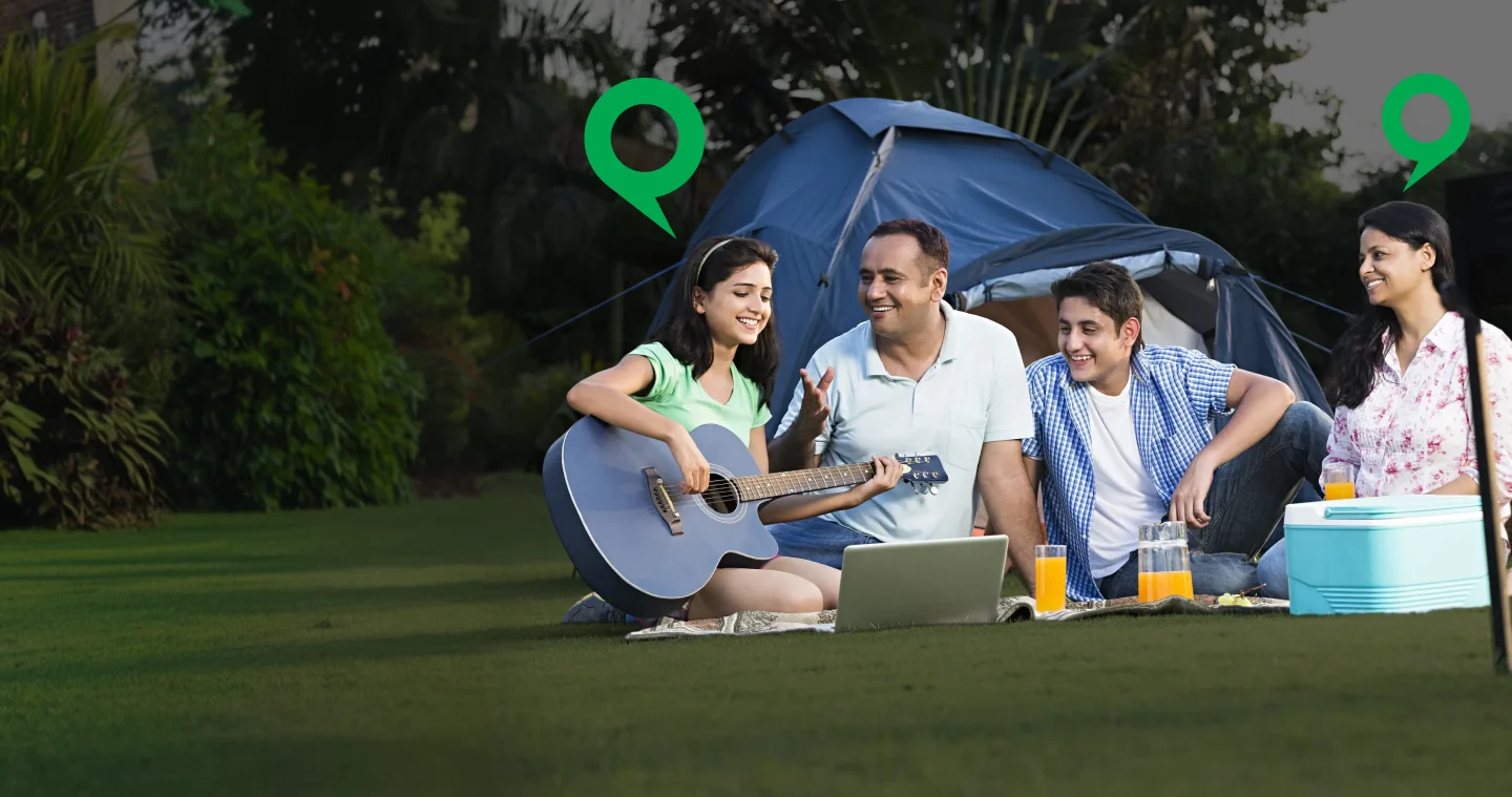 Family enjoying outdoor time together