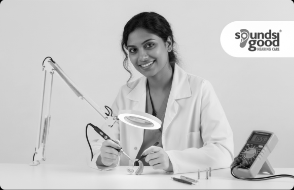 Hearing aid servicing in our lab